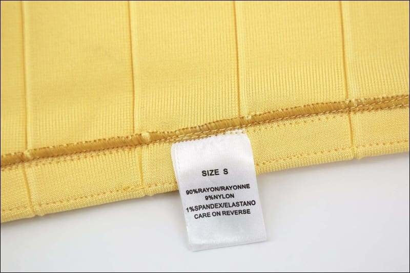 Winnal Yellow Bandage Panel Bodycon Dress