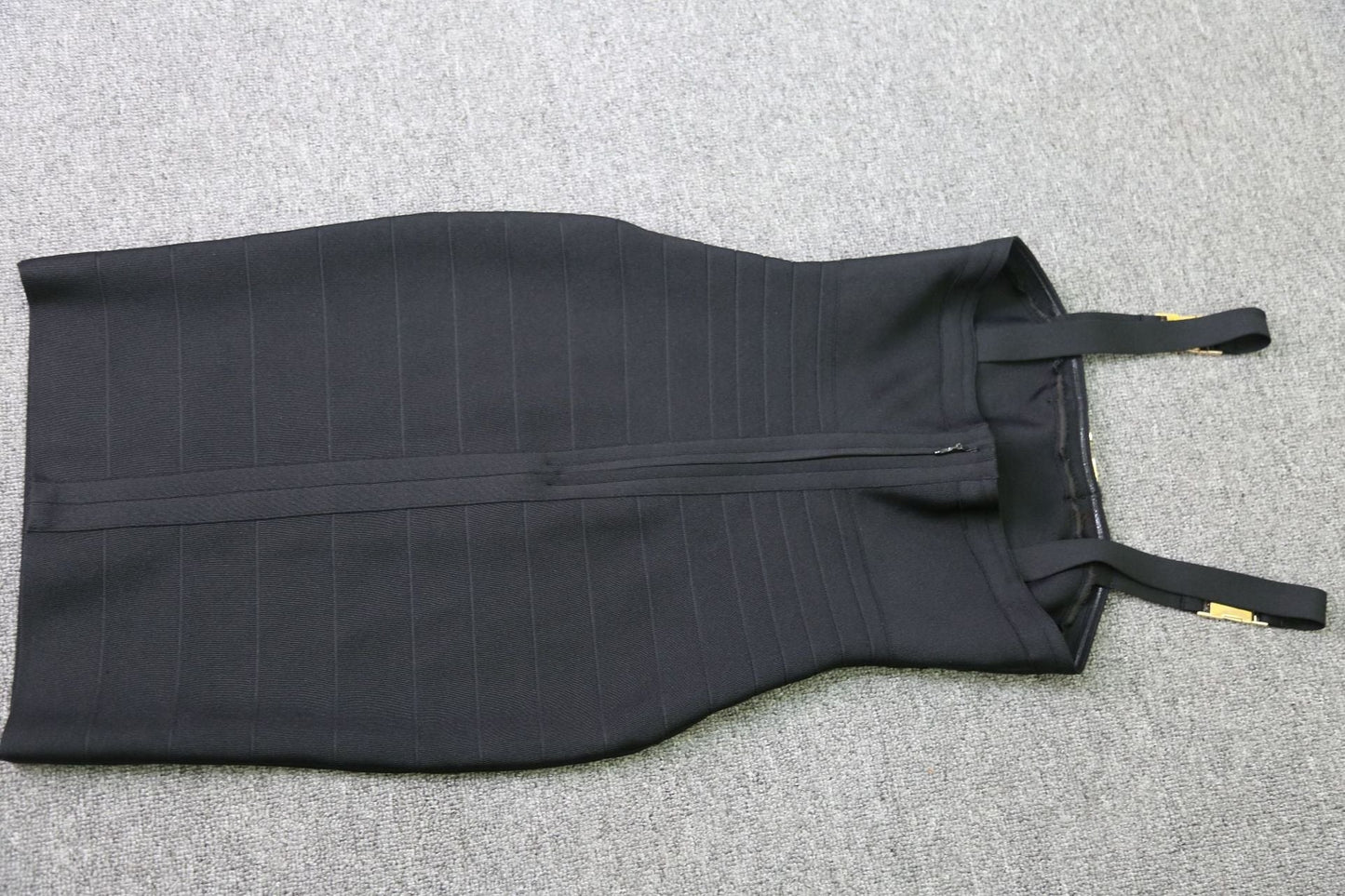 Women’s Buckle Detail Crop Top Backless Bandage Bodycon Dress