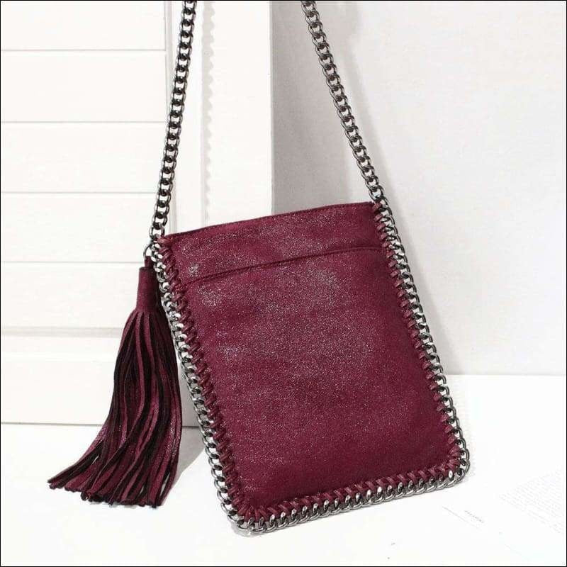 Womens Fashion Small Tassle Shoulder Cross Body Clutches Pouches