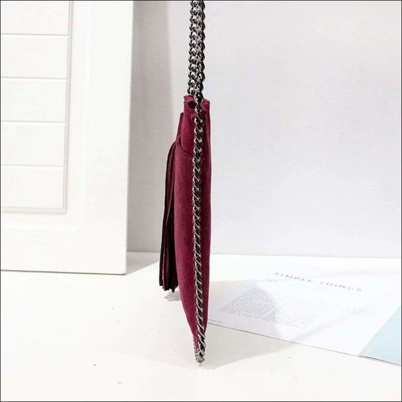 Womens Fashion Small Tassle Shoulder Cross Body Clutches Pouches