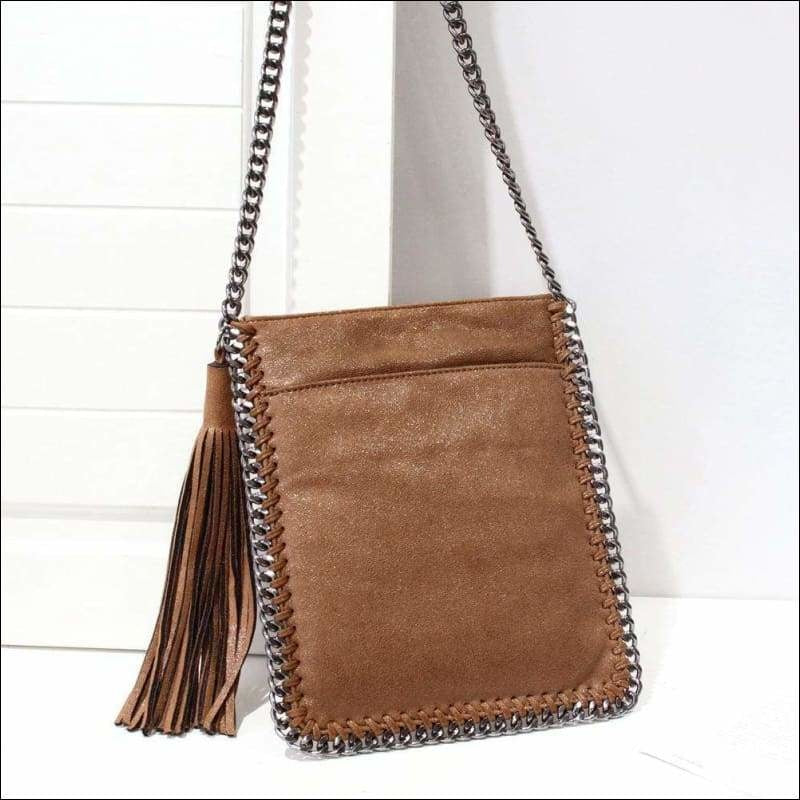 Womens Fashion Small Tassle Shoulder Cross Body Clutches Pouches