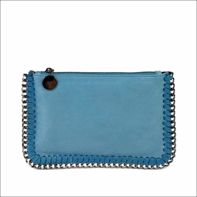 Womens Faux Leather Top Zip Clutches