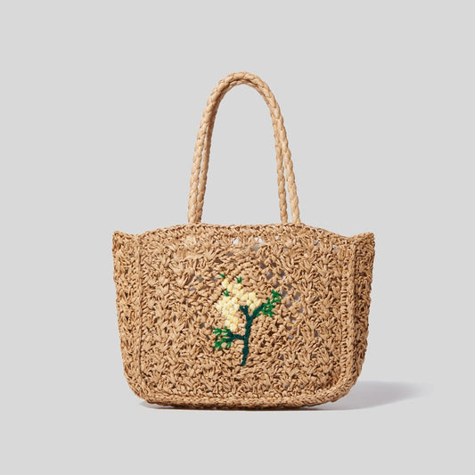 Women’s INST Cabas Raffia-Woven Tote Bag