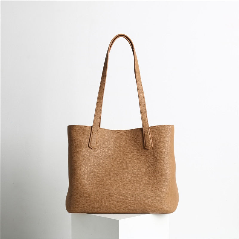 Women’s Large Leather Shopping Tote Bag