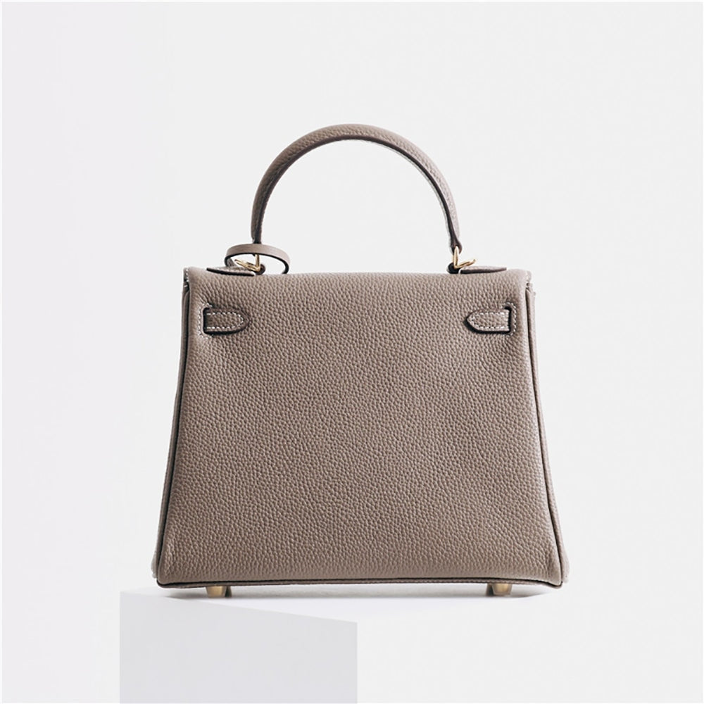 Womens Leather Padlock Handbag -Gold Hardware