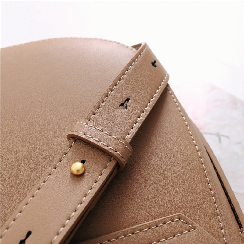 Womens Leather Saddle Canvas Colorblock Multi Bag
