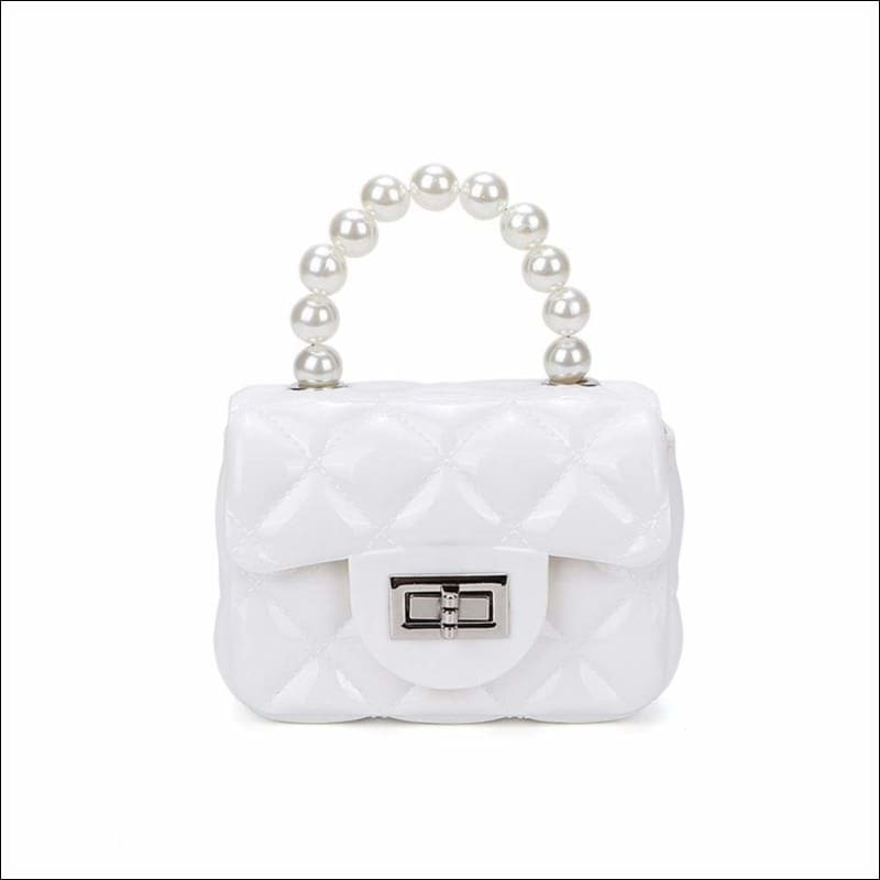 Womens Mini Jelly Top Pearl Handle Cross Body Bag