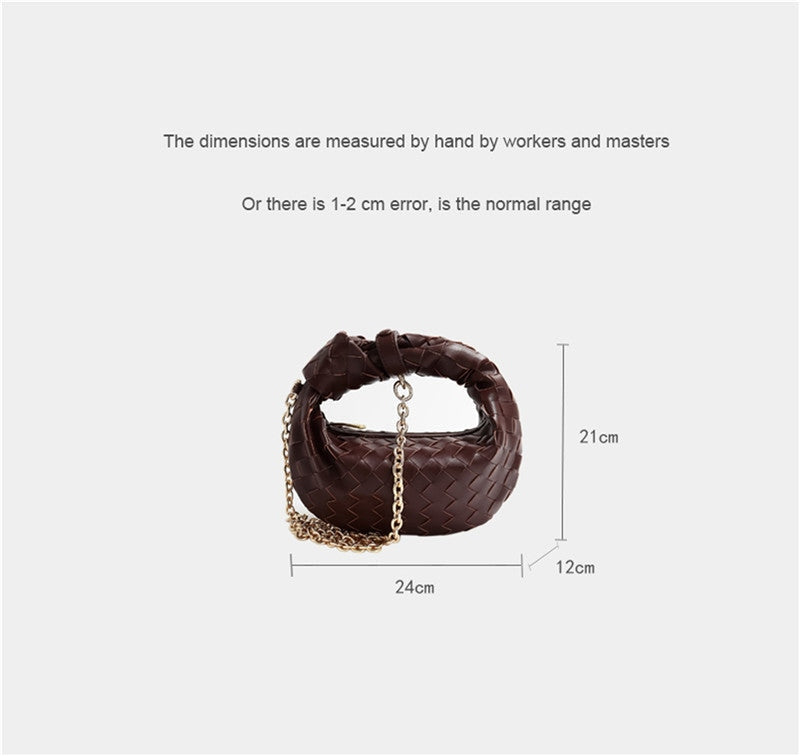 Womens Mini Woven Leather Knot Bags