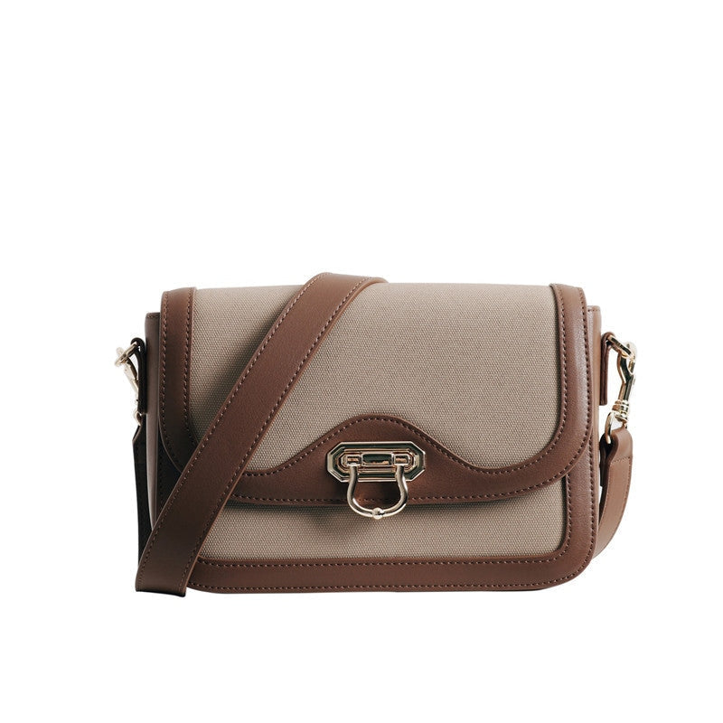 Womens Textile And Nataural Calfskin Square Small Cross Body Bags